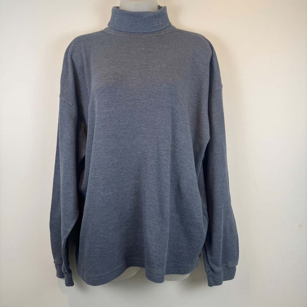 Givenchy Mens Gray Activewear Turtleneck Vintage Long Sleeve Size L Y2K‎ Era